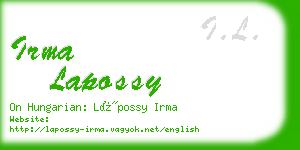 irma lapossy business card